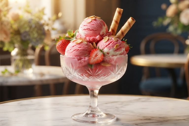 El helado de fresa que sabe a verano y felicidad
